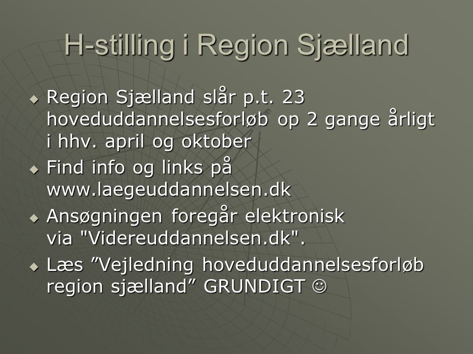 H-stilling i Region Sjælland