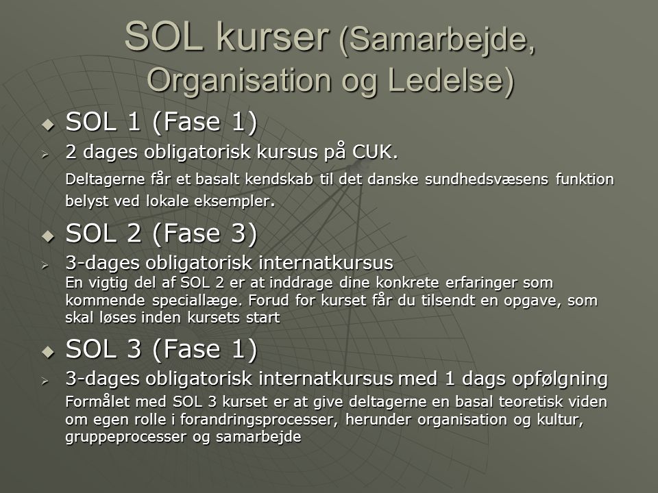 SOL kurser (Samarbejde, Organisation og Ledelse)