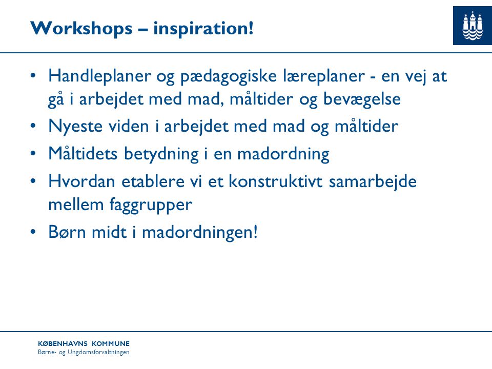 Workshops – inspiration!
