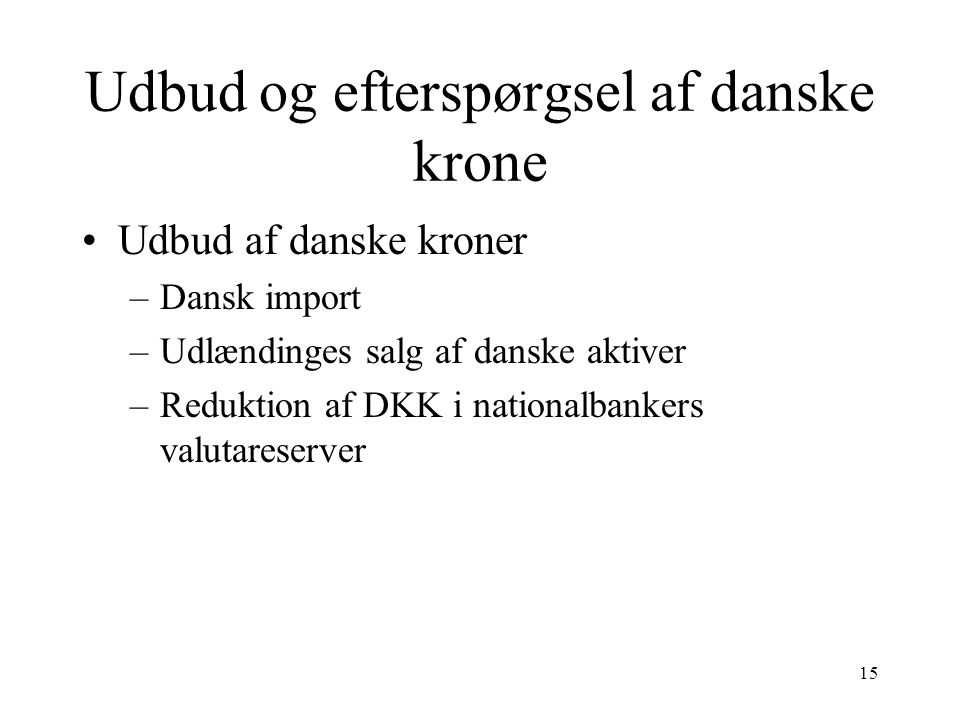 Udbud og efterspørgsel af danske krone