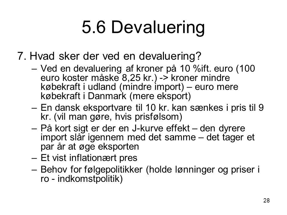 5.6 Devaluering 7. Hvad sker der ved en devaluering