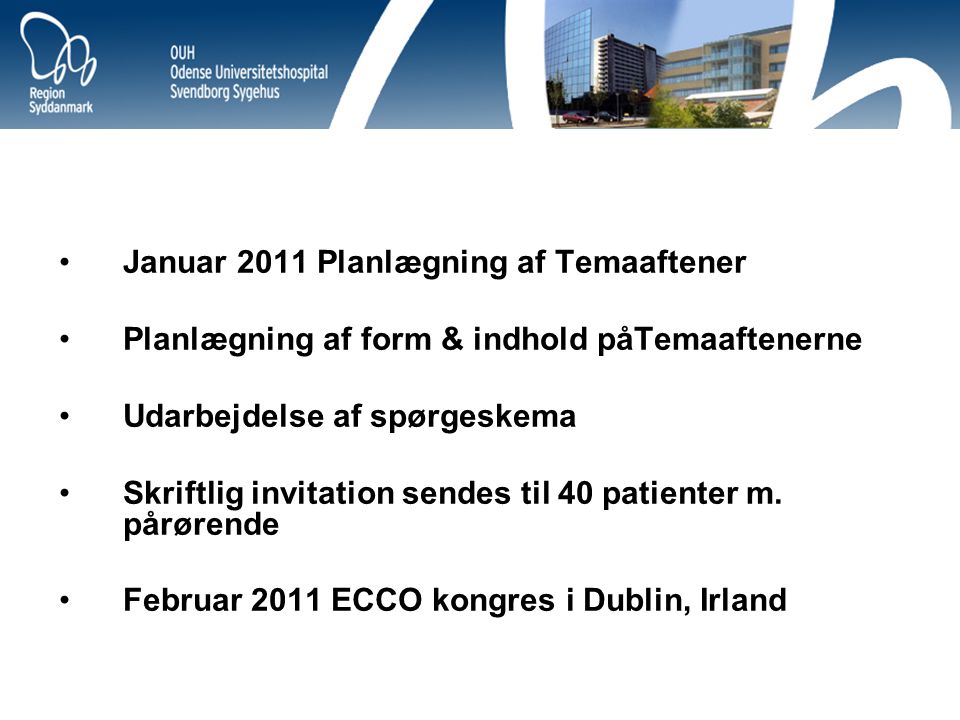 Januar 2011 Planlægning af Temaaftener