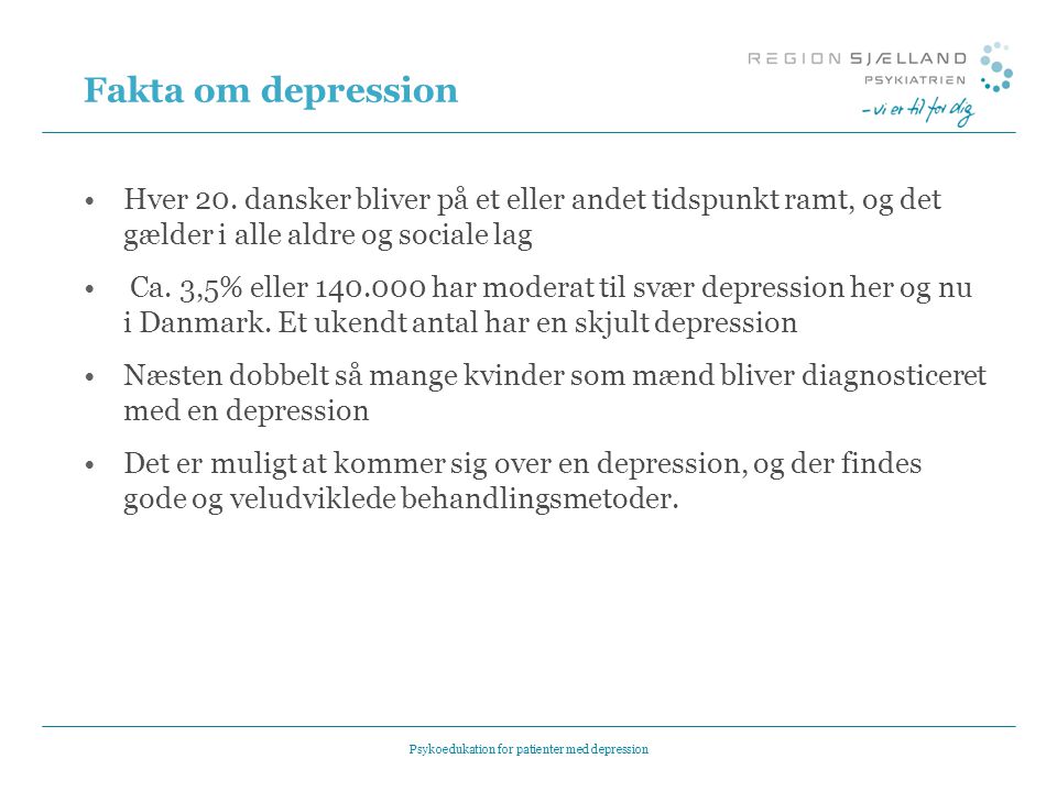 Psykoedukation for patienter med depression