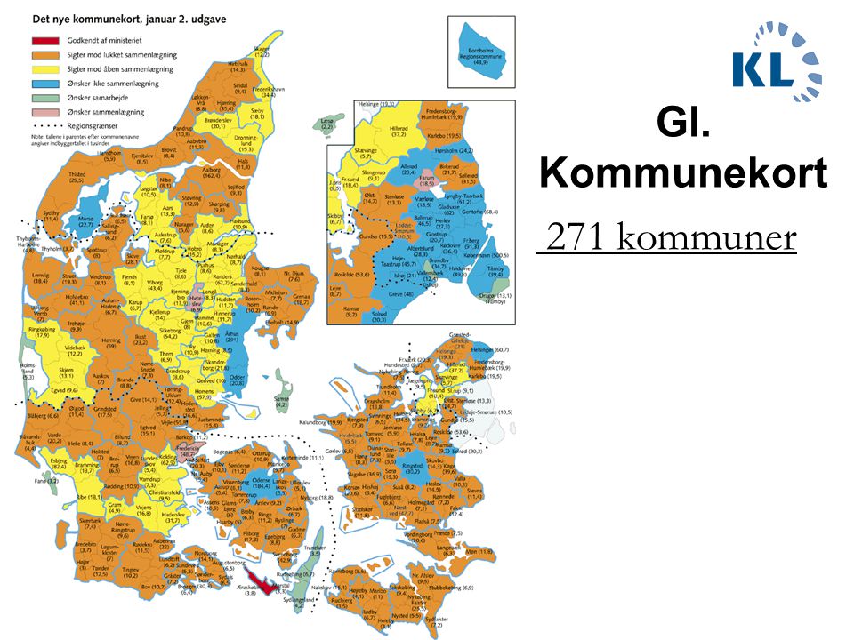 Gl. Kommunekort 271 kommuner
