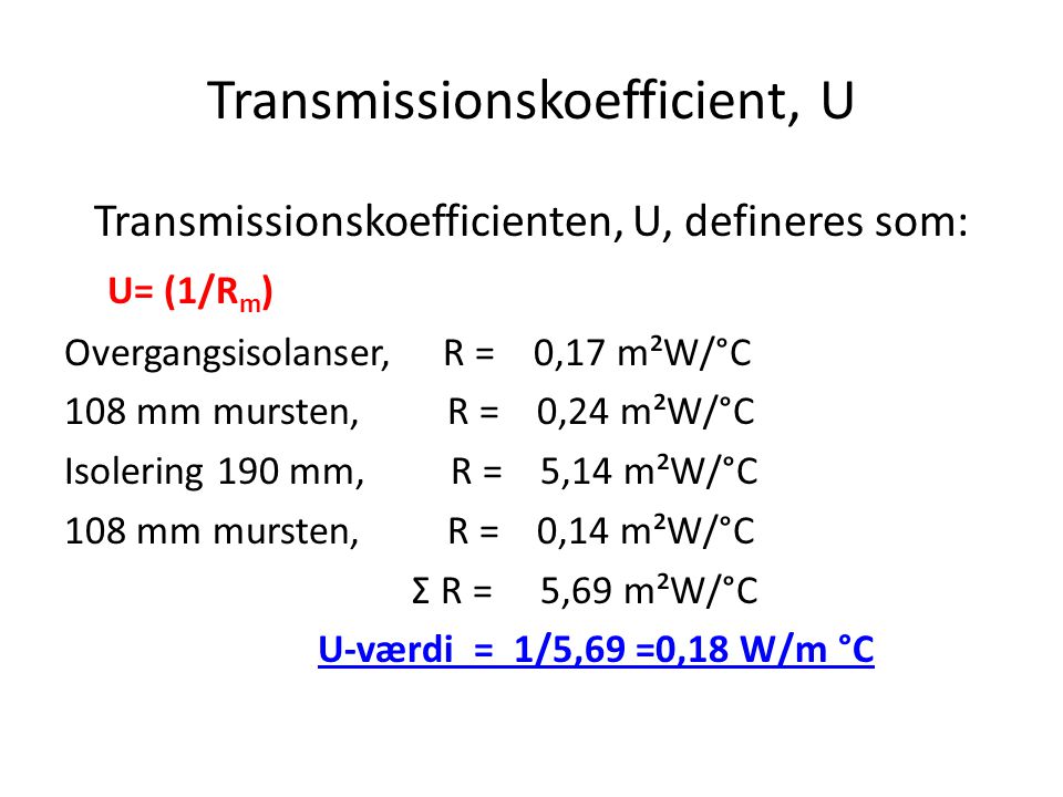 Transmissionskoefficient, U