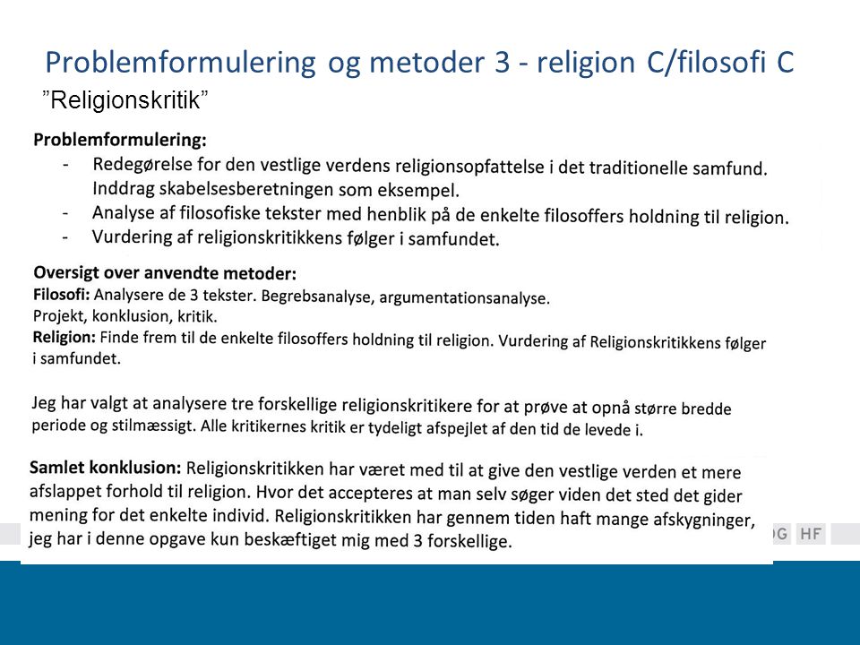 Problemformulering og metoder 3 - religion C/filosofi C