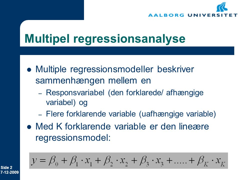 Multipel regressionsanalyse