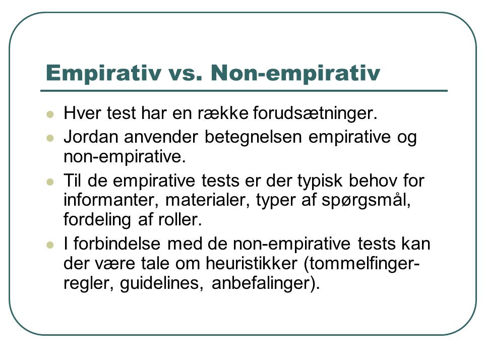 Empirativ vs. Non-empirativ