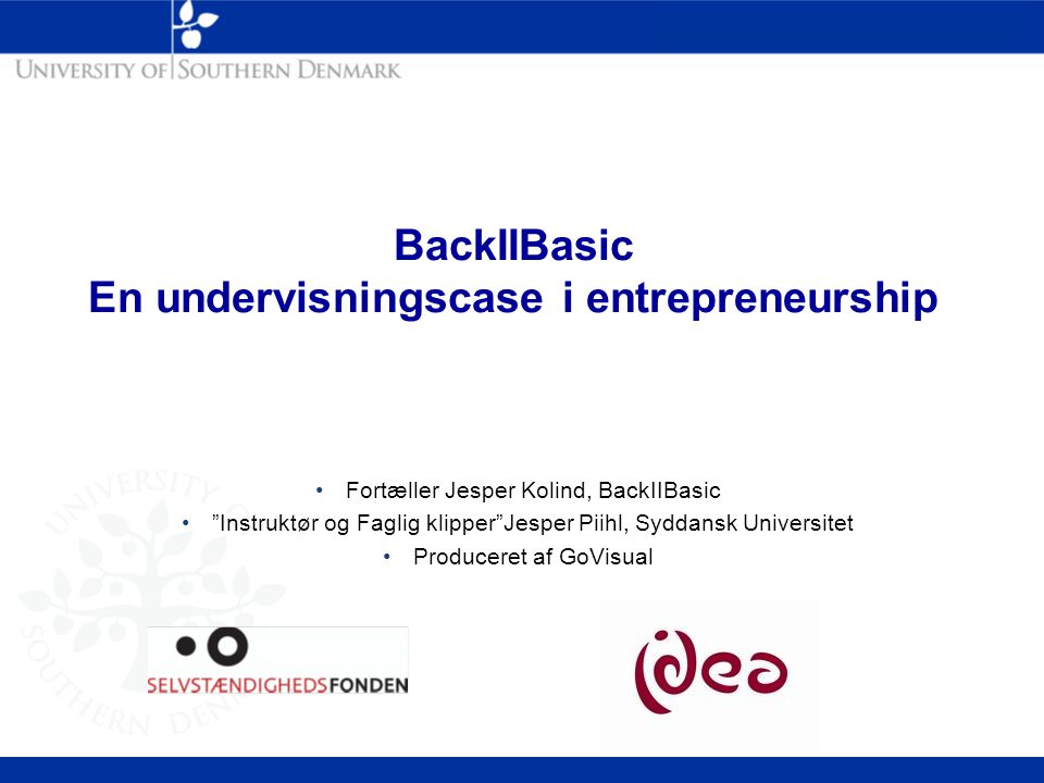 BackIIBasic En undervisningscase i entrepreneurship