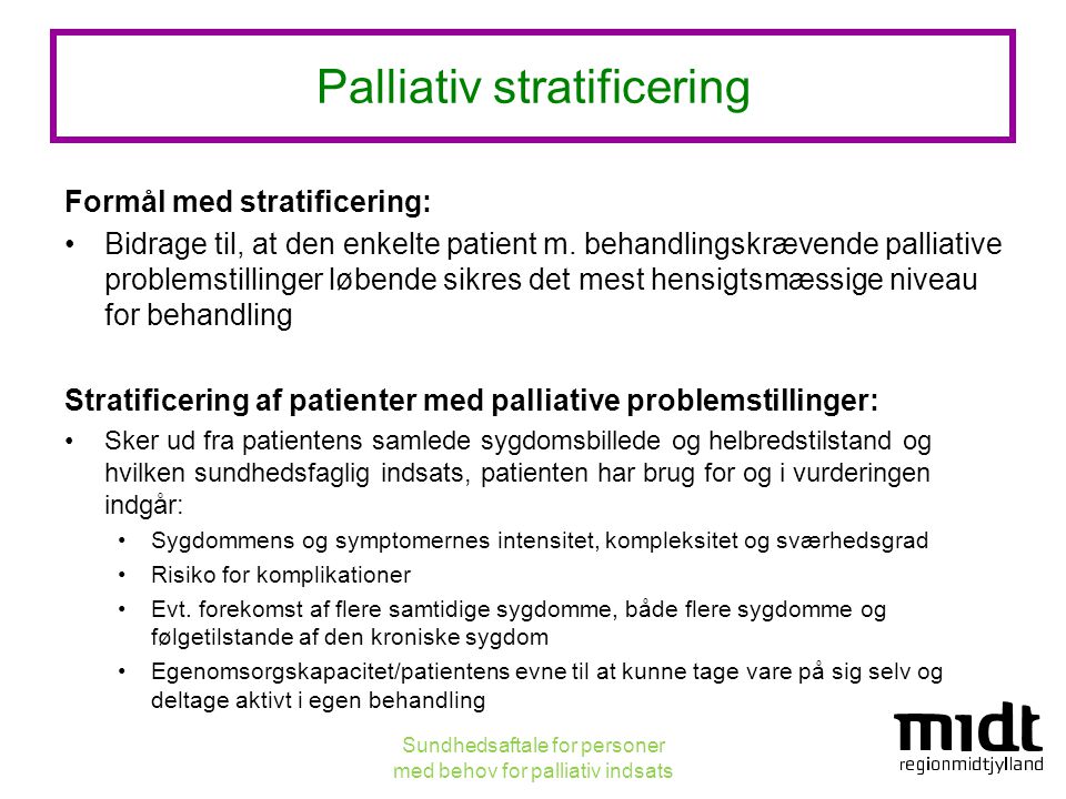 Palliativ stratificering