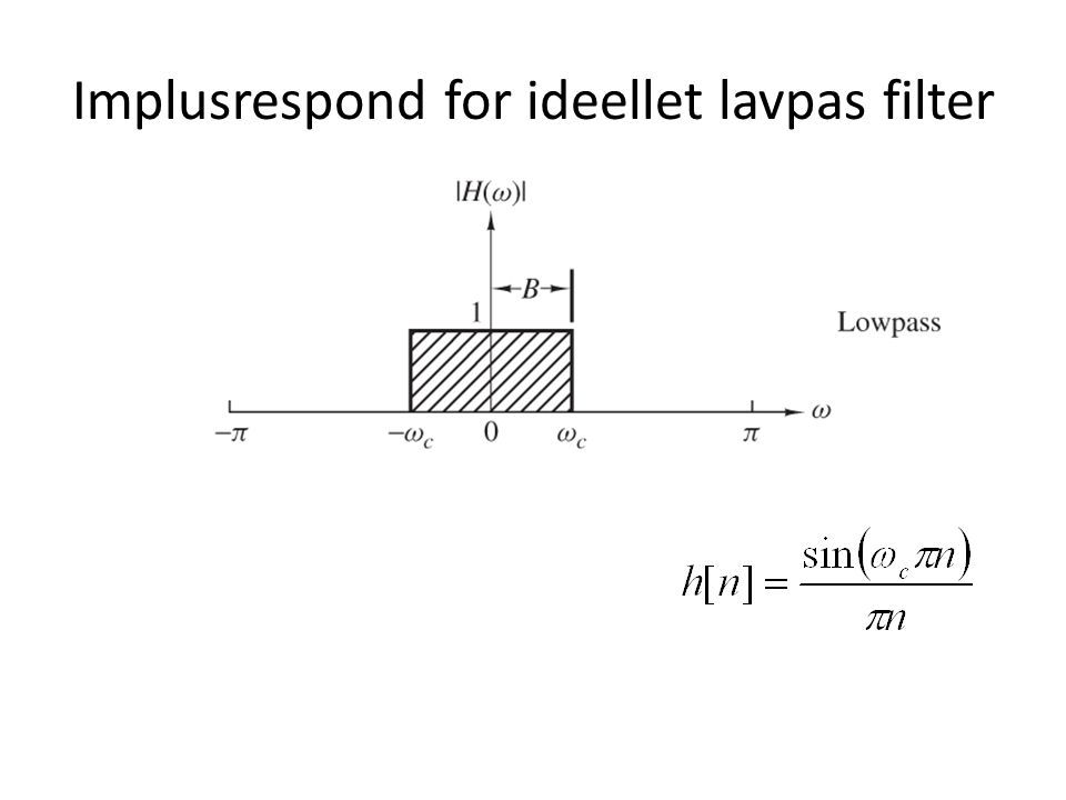 Implusrespond for ideellet lavpas filter
