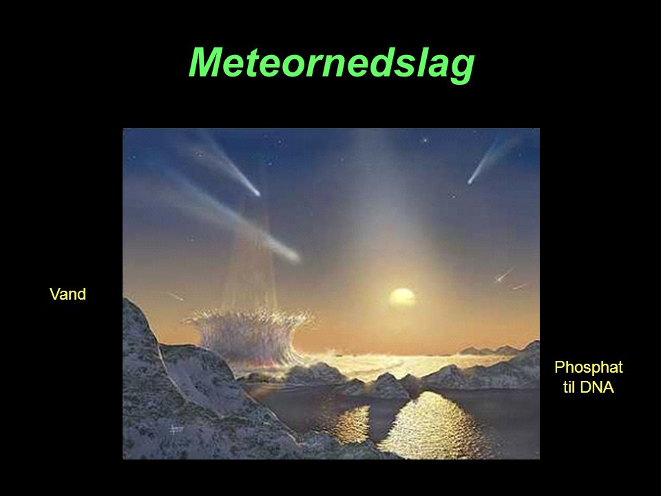 Meteornedslag Vand Phosphat til DNA