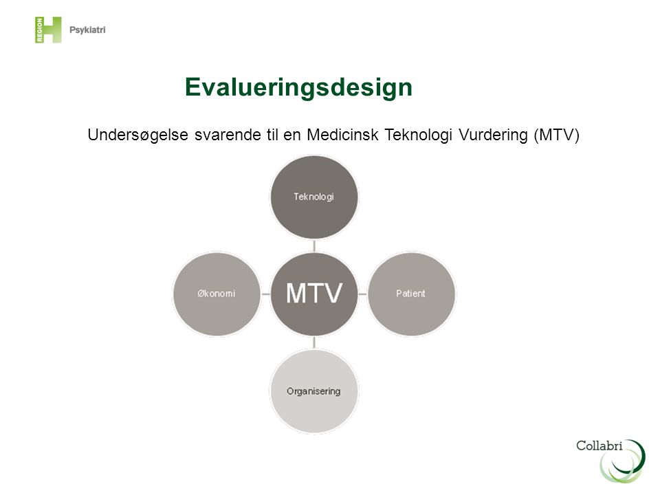 Evalueringsdesign Undersøgelse svarende til en Medicinsk Teknologi Vurdering (MTV)