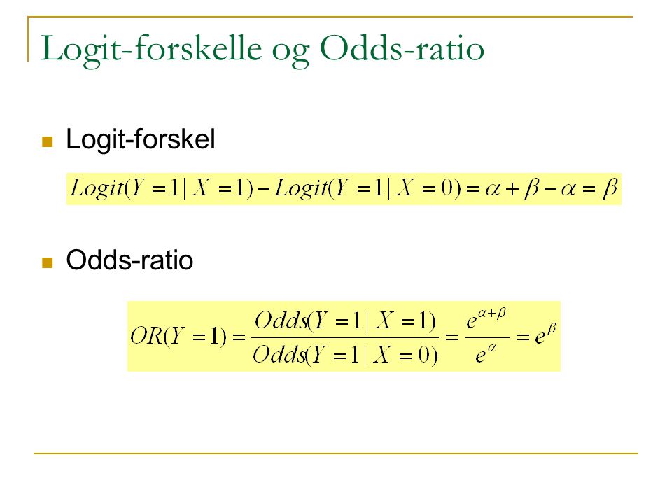 Logit-forskelle og Odds-ratio