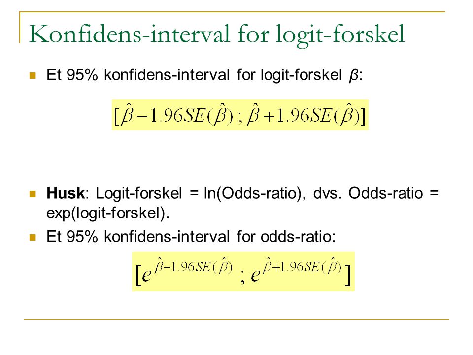 Konfidens-interval for logit-forskel