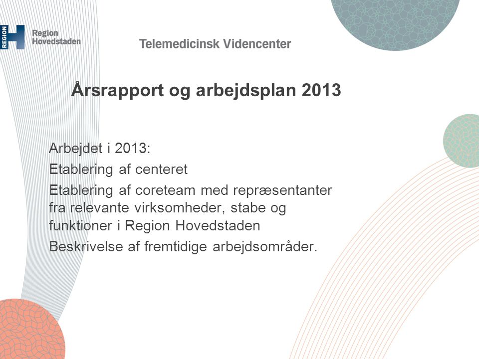 Årsrapport og arbejdsplan 2013