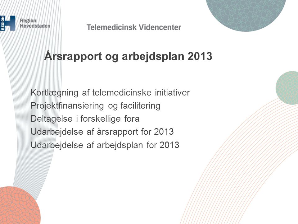 Årsrapport og arbejdsplan 2013