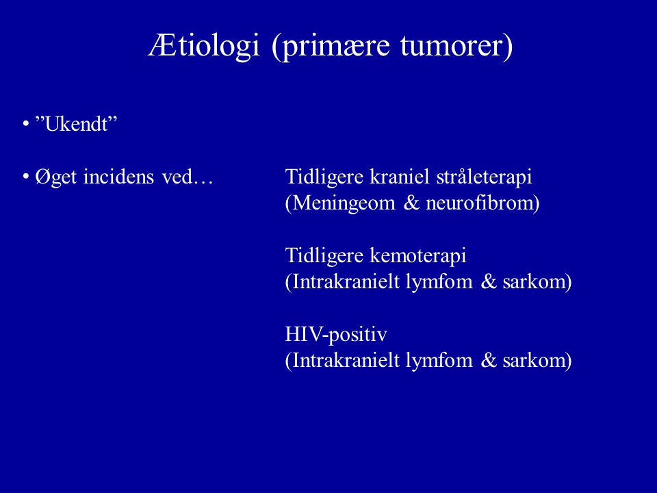 Ætiologi (primære tumorer)