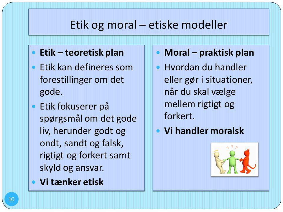 Etik og moral – etiske modeller