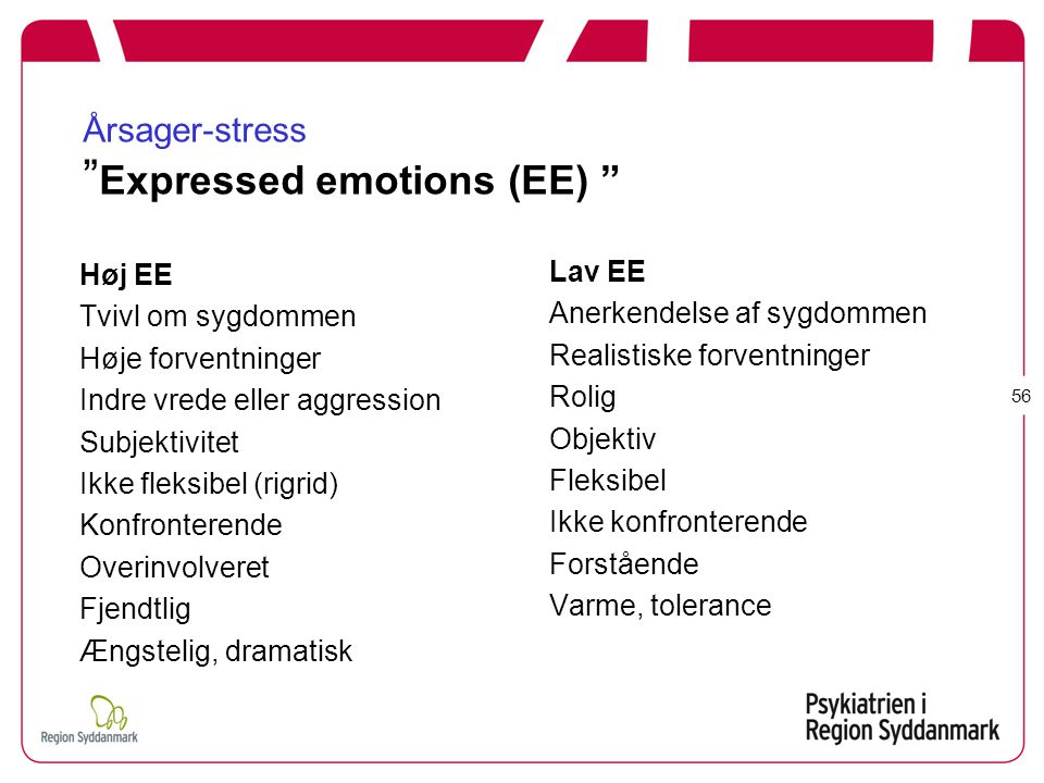 Årsager-stress Expressed emotions (EE)