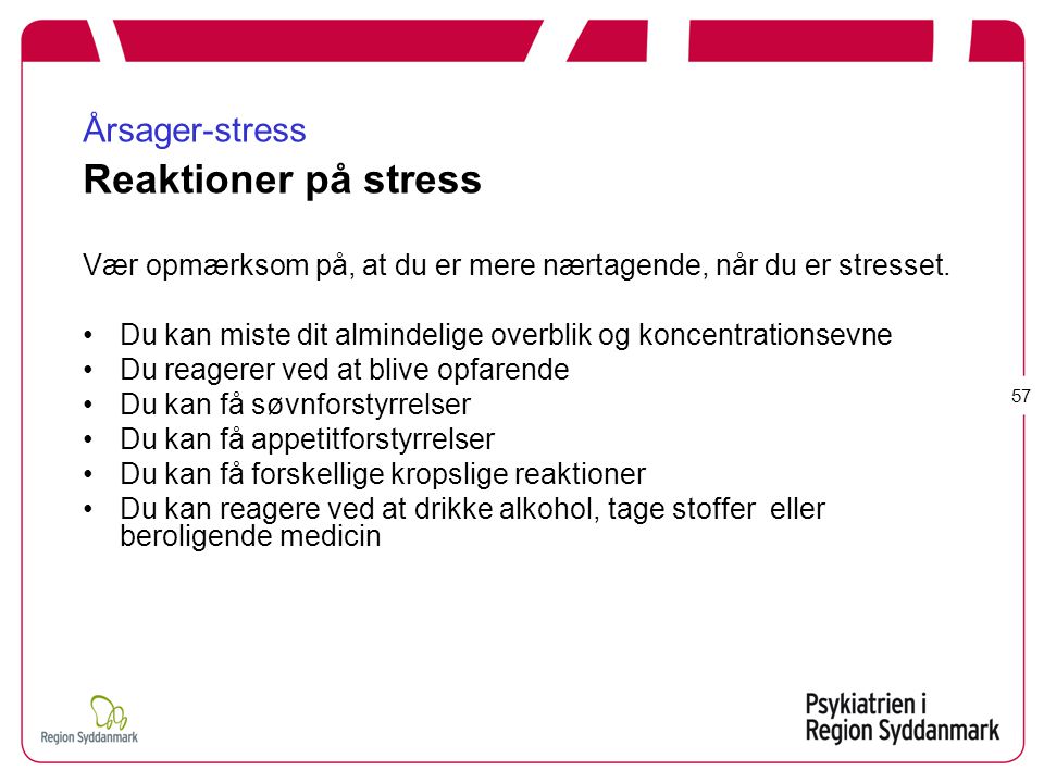 Årsager-stress Reaktioner på stress