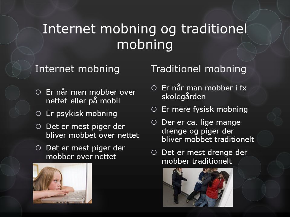 Internet mobning og traditionel mobning