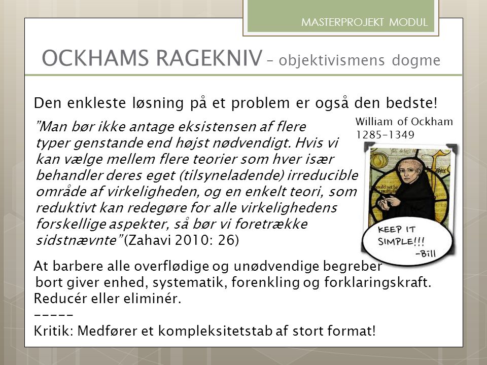 OCKHAMS RAGEKNIV – objektivismens dogme