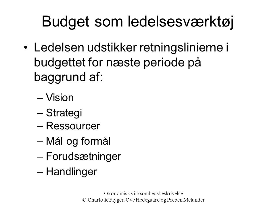 Budget som ledelsesværktøj
