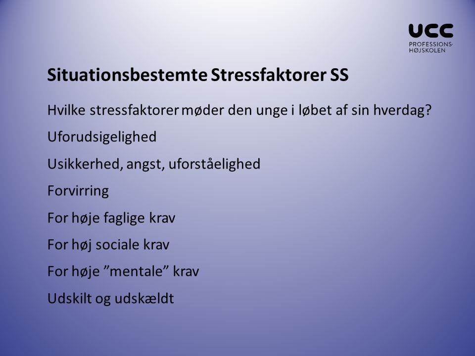 Situationsbestemte Stressfaktorer SS