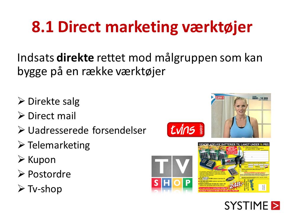 8.1 Direct marketing værktøjer