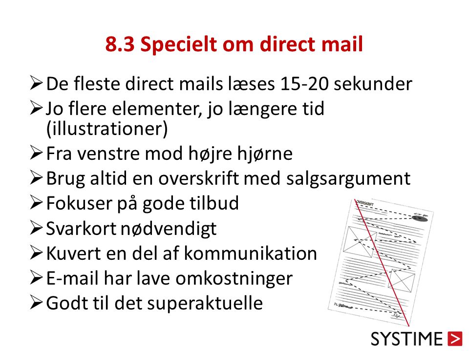 8.3 Specielt om direct mail