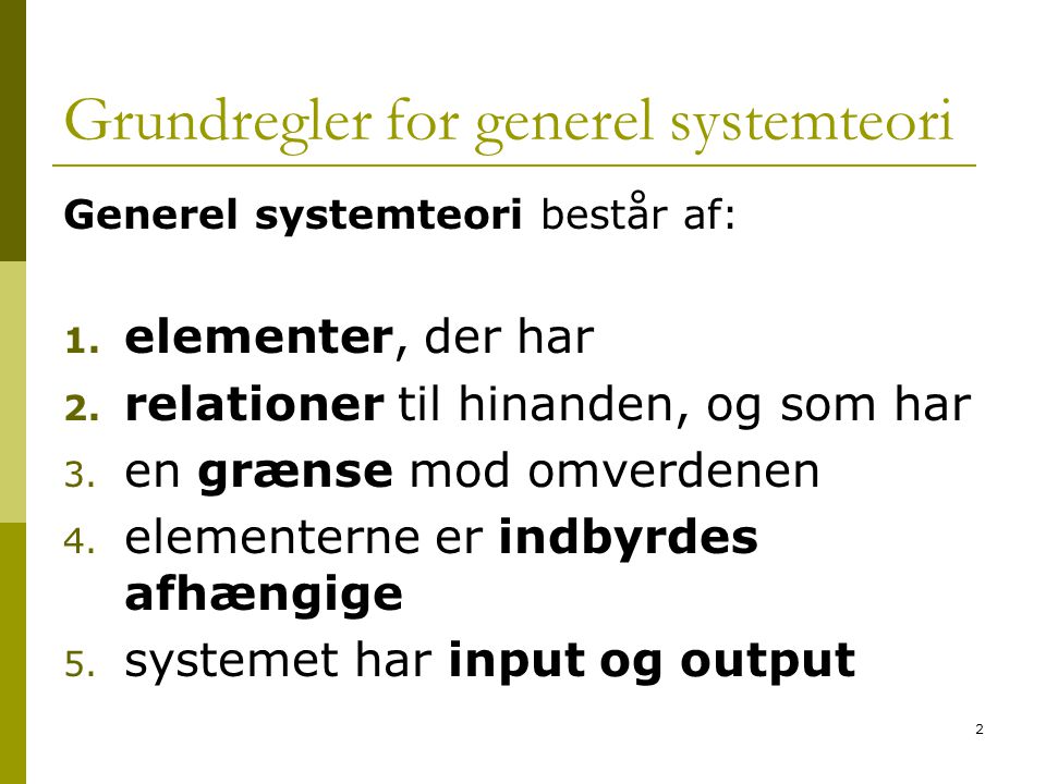 Grundregler for generel systemteori
