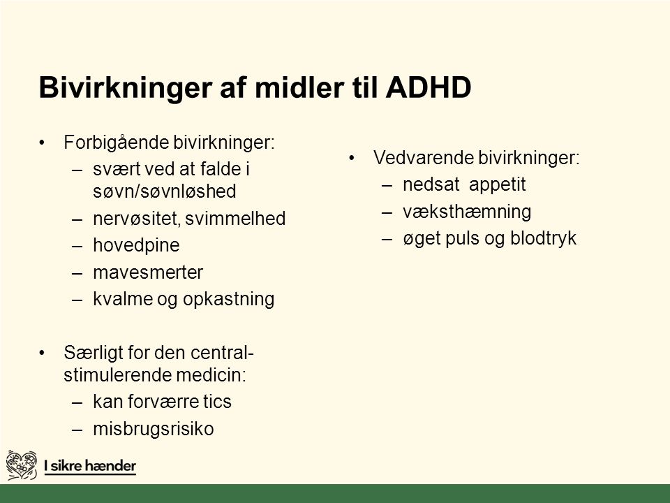 Bivirkninger af midler til ADHD