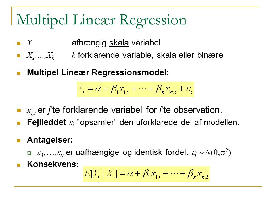 Multipel Lineær Regression