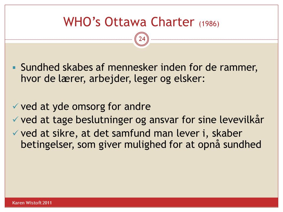 WHO’s Ottawa Charter (1986)
