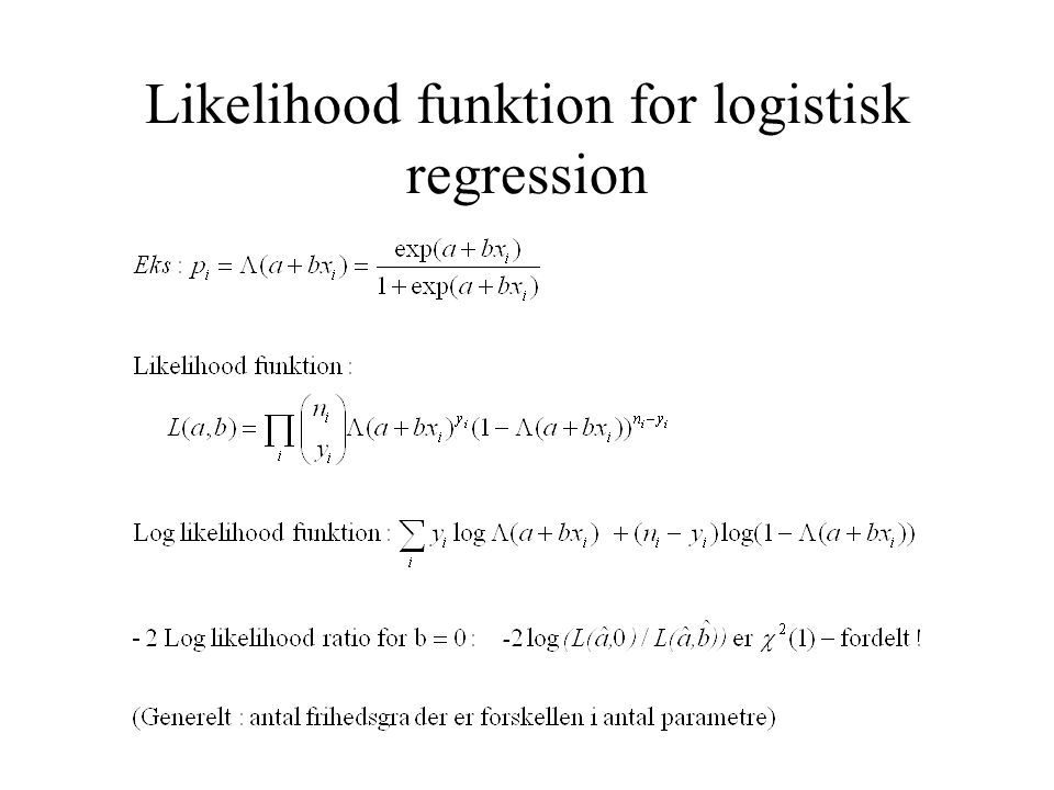 Likelihood funktion for logistisk regression